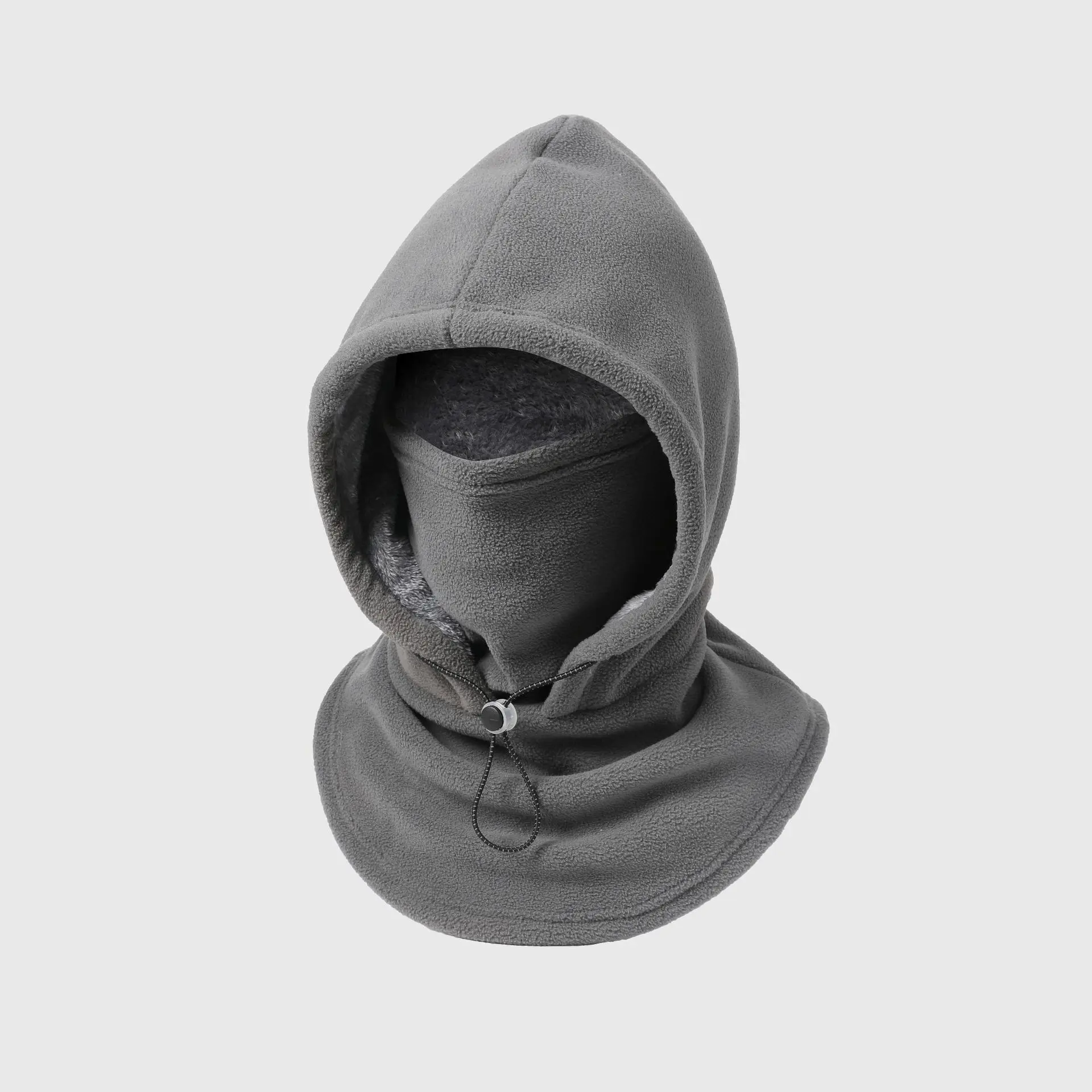 Unisex Winter Thermal Fleece Beanie Hat - Windproof Warm Pull-Over Cap with Neck Protection