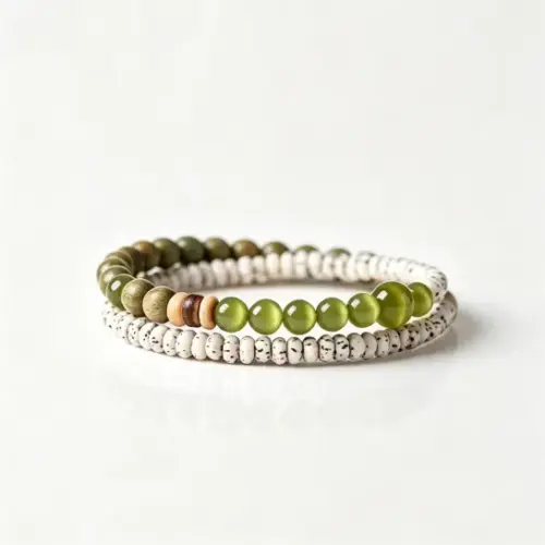 Natural Cat's Eye & Green Sandalwood Beaded Bracelet – Spiritual Energy & Healing Crystal Jewelry for Women (6mm)