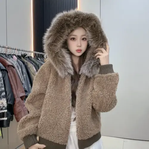 Cozy Faux Mink Fur Cardigan Sweater – Soft Warm Drop Shoulder Outerwear