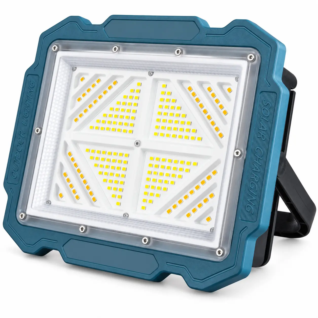 Solar Rechargeable LED Work Light & 7800mAh Power Bank - Portable Floodlight with Adjustable Stand for Workshop, Job Site & Camping (W8151-4)