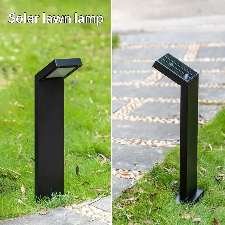 Modern Minimalist Outdoor Lawn Light – IP65 Waterproof Aluminum Solar & Plug-In Pathway Bollard (60cm)
