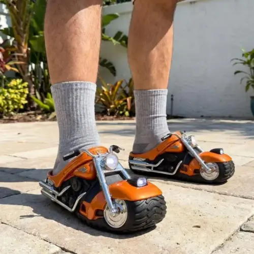 Biker-Inspired Motorcycle Beach Slides – Durable Resin Slip-On Summer Sandals