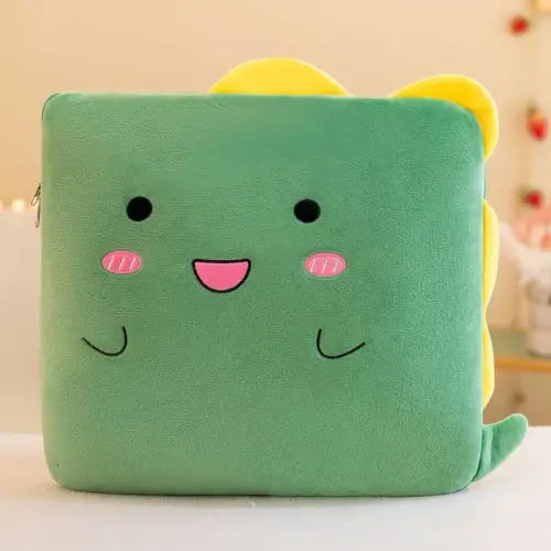 3-in-1 Cute Animal Travel Pillow and Blanket - Portable Foldable Car Nap Quilt & Plush Cushion