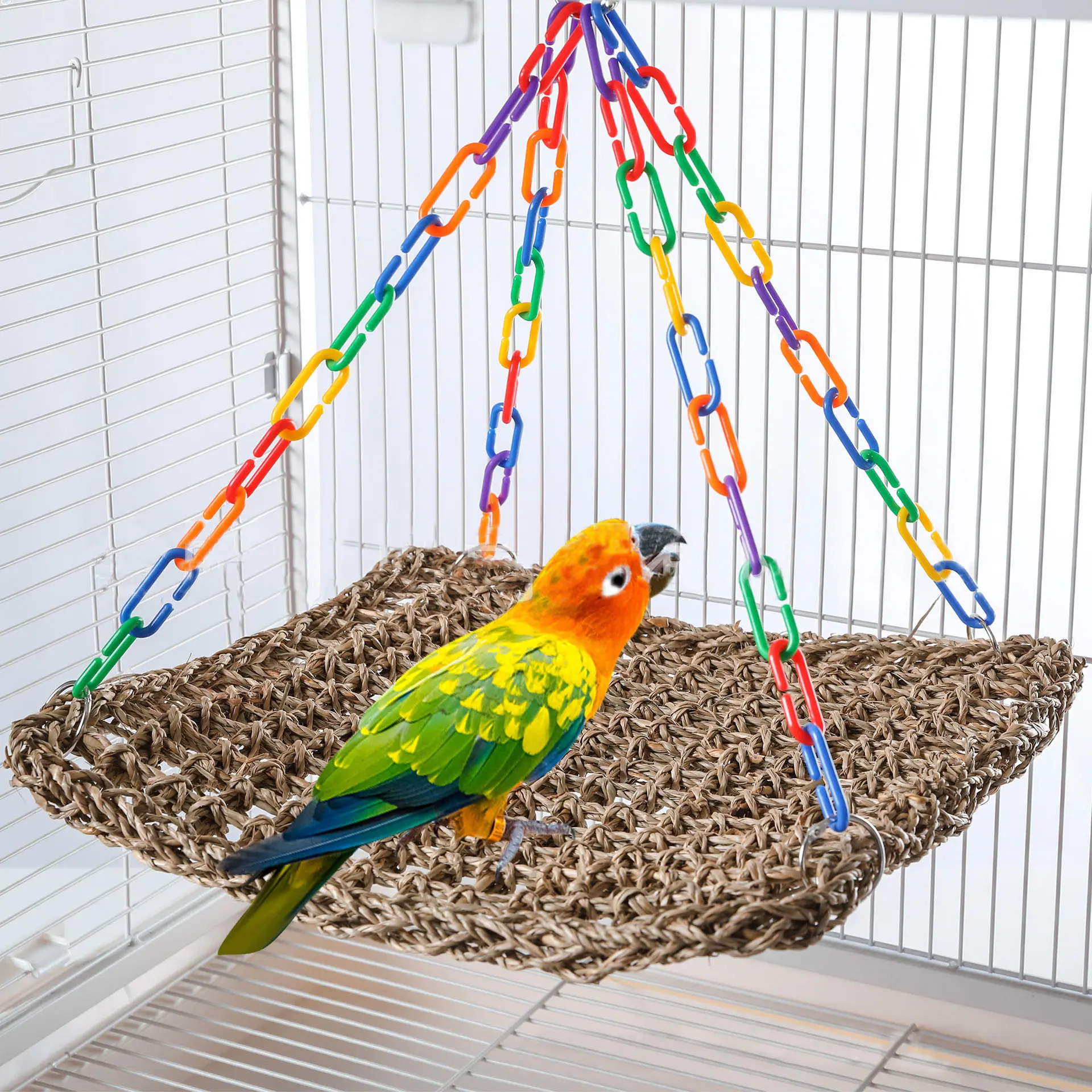 Natural Woven Seagrass Reptile Hammock – Breathable Lounger & Basking Bed for Lizards