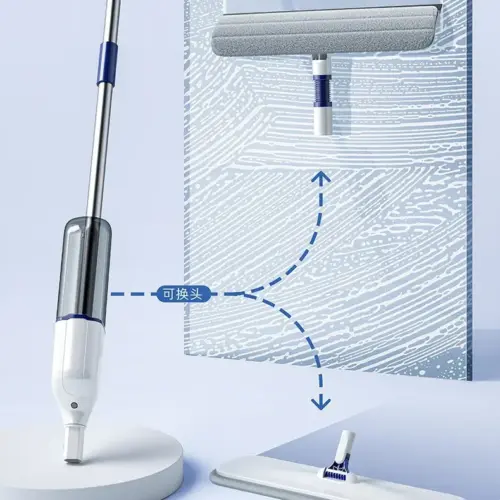 Extendable Window Cleaning Spray Squeegee - 2-in-1 Multi-Functional Glass Cleaner and Mop