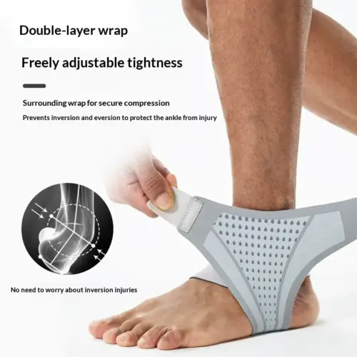 Breathable Compression Ankle Support Brace - Lightweight Adjustable Ankle Protector for Running, Basketball, and Fitness