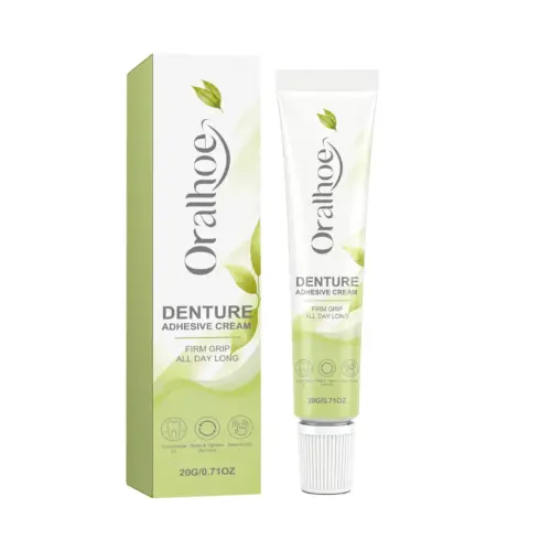 Strong Hold Denture Adhesive Cream - Long-Lasting Mint Fresh Fixative