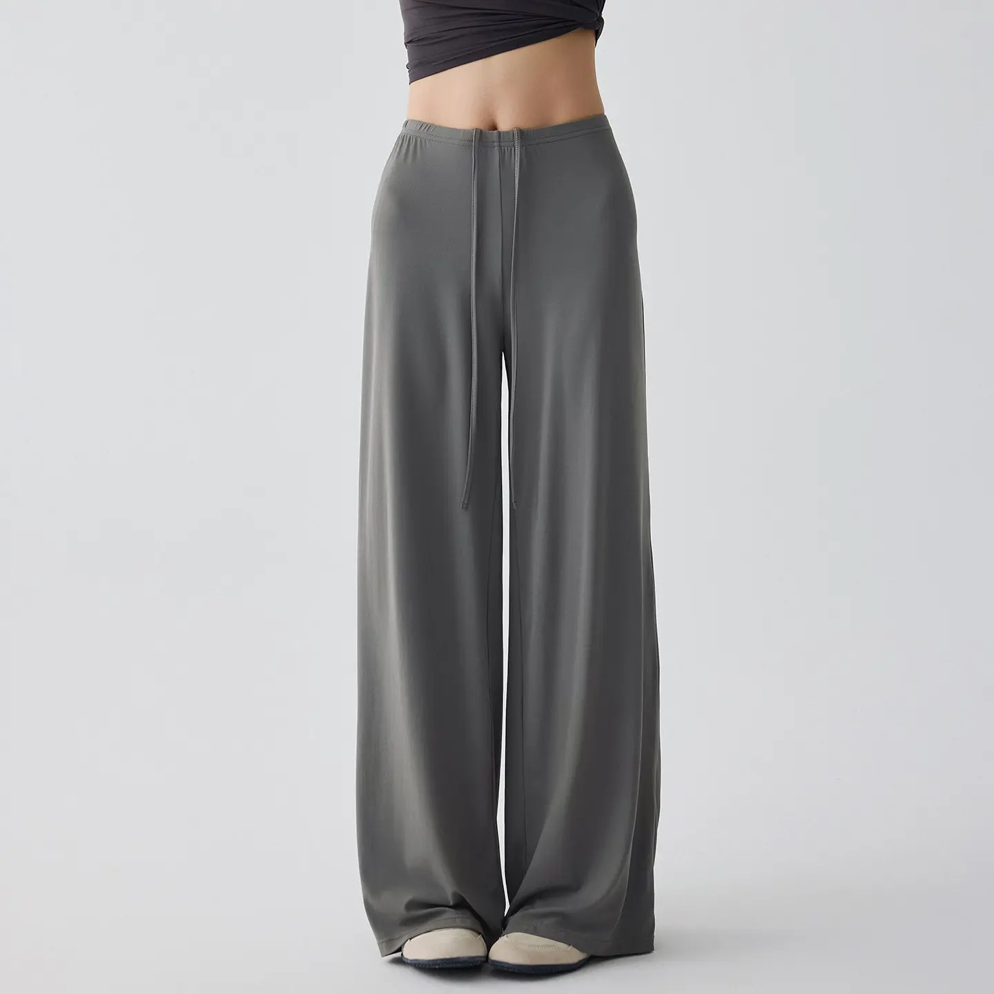 Women's High-Elasticity Wide-Leg Yoga Pants – Quick-Drying Athletic & Casual Lounge Trousers