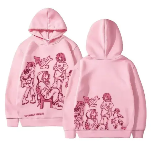 Women's Casual Cartoon Print Pullover Hoodie – Loose Fit Long Sleeve Sweatshirt