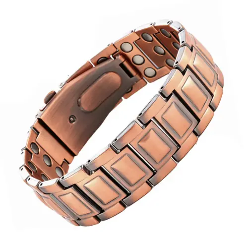 Vintage Red Copper Cross Magnetic Bracelet – Unisex Wellness & Fashion Energy Bangle